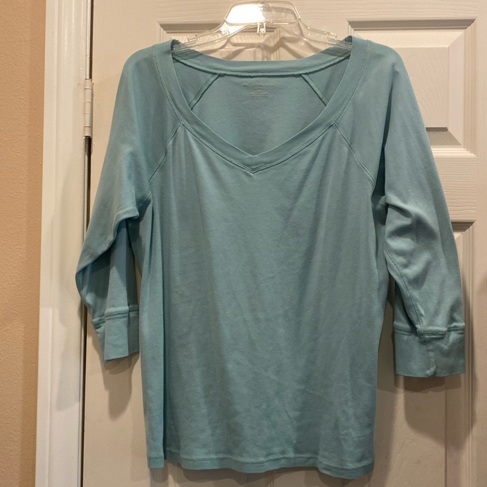 Sutton Studio 100% Pima cotton 3/4 sleeve v-neck top